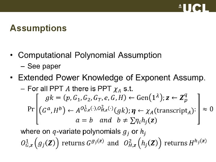 Assumptions • 