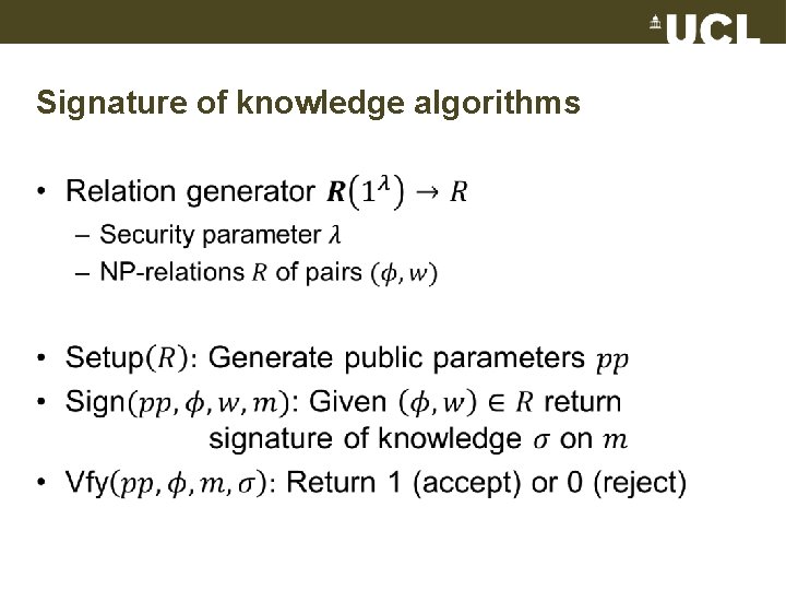 Signature of knowledge algorithms • 