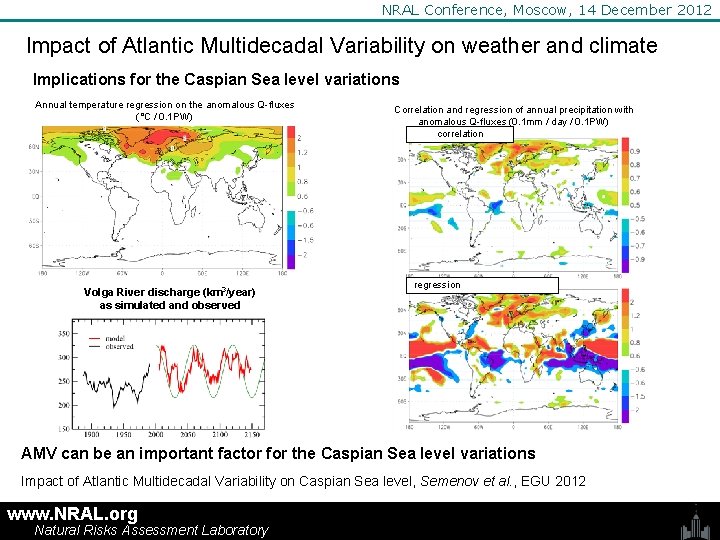 NRAL Conference, Moscow, 14 December 2012 Impact of Atlantic Multidecadal Variability on weather and