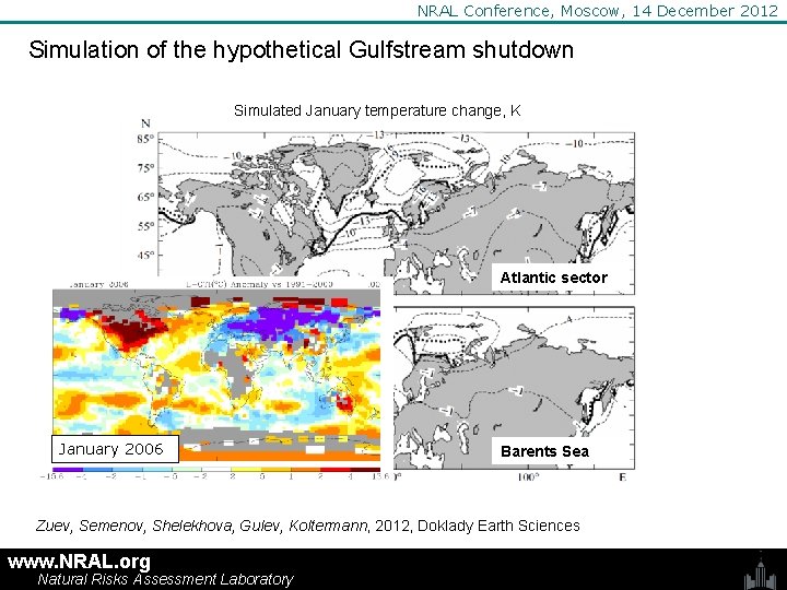 NRAL Conference, Moscow, 14 December 2012 Simulation of the hypothetical Gulfstream shutdown Simulated January
