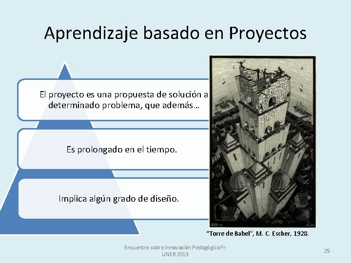 Aprendizaje basado en Proyectos El proyecto es una propuesta de solución a determinado problema,