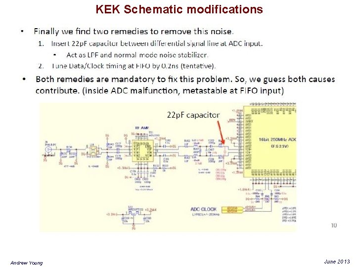 KEK Schematic modifications Andrew Young June 2013 