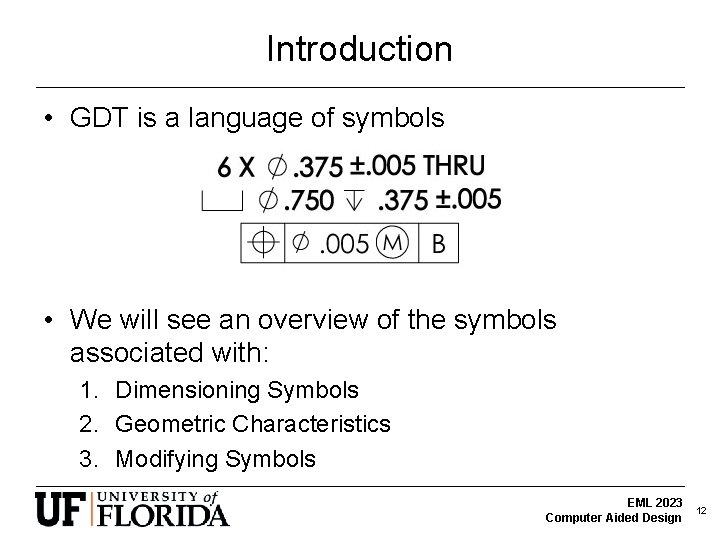 Introduction • GDT is a language of symbols • We will see an overview