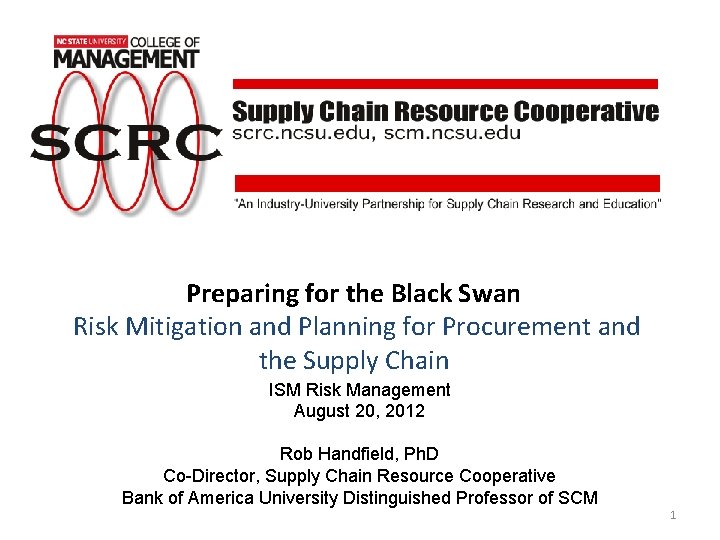 Typisk Temerity udstilling Preparing for the Black Swan Risk Mitigation and