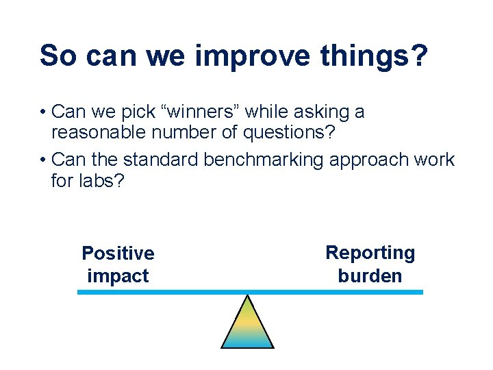 So can we improve things? • Can we pick “winners” while asking a reasonable