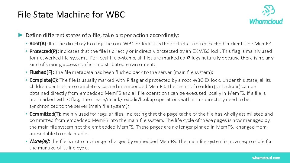 File State Machine for WBC ► Define different states of a file, take proper File State Machine for WBC ► Define different states of a file, take proper