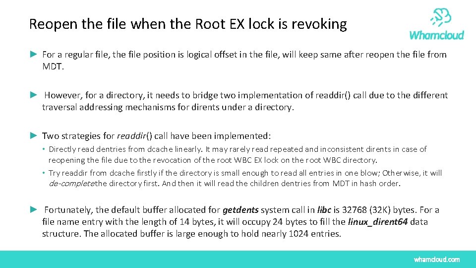 Reopen the file when the Root EX lock is revoking ► For a regular Reopen the file when the Root EX lock is revoking ► For a regular