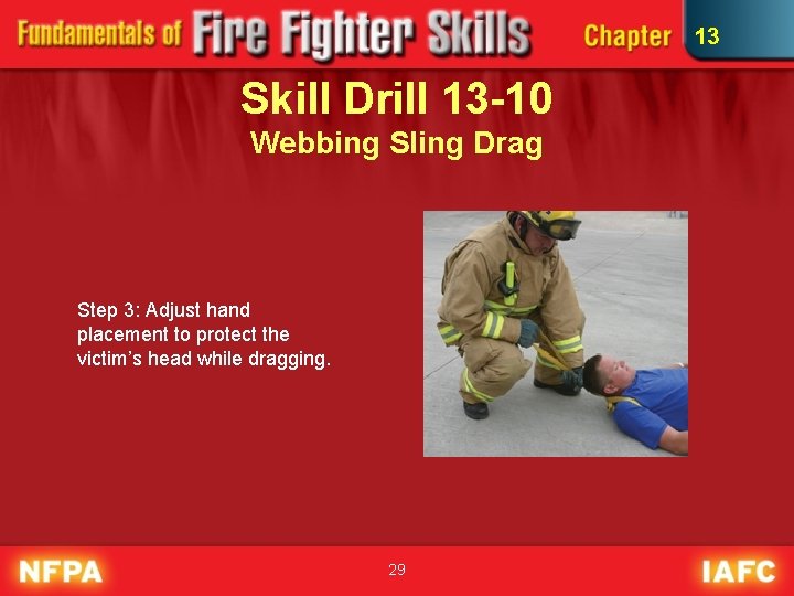13 Skill Drill 13 -10 Webbing Sling Drag Step 3: Adjust hand placement to
