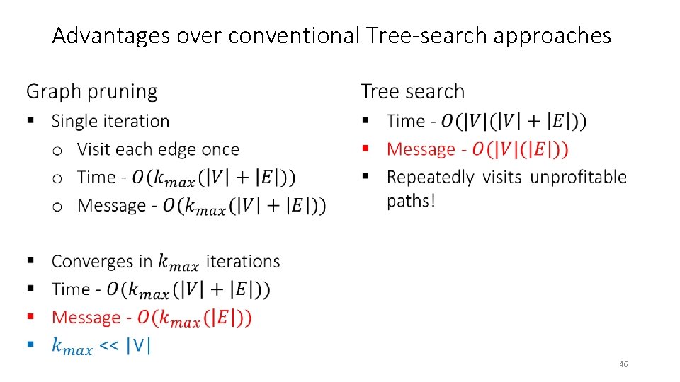 Advantages over conventional Tree-search approaches 46 