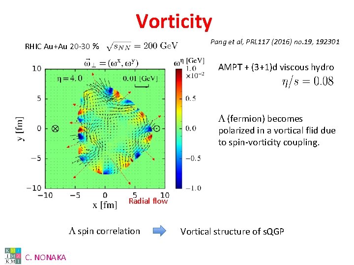 Vorticity Pang et al, PRL 117 (2016) no. 19, 192301 RHIC Au+Au 20 -30