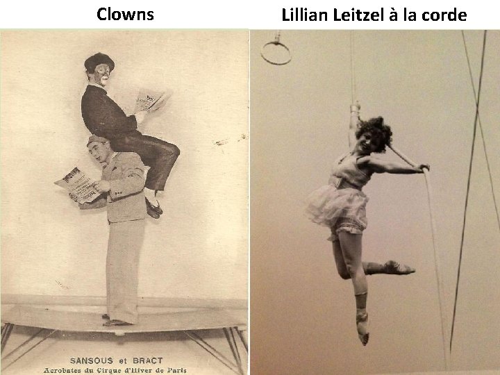 Clowns Lillian Leitzel à la corde 