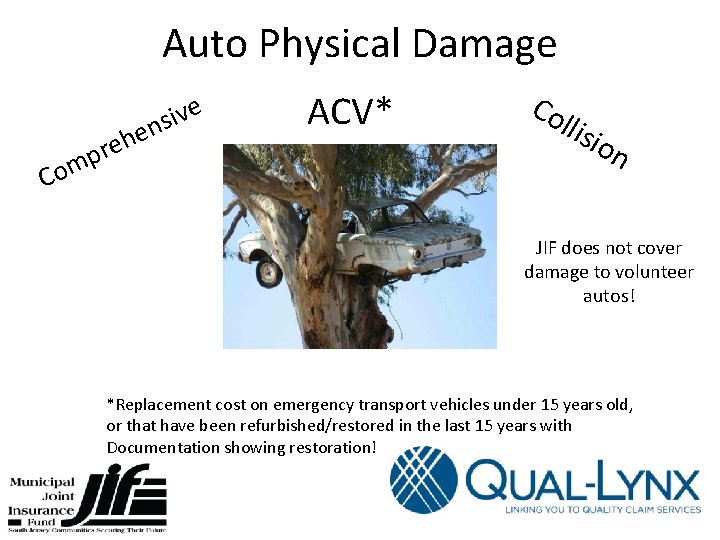 Auto Physical Damage e v i s n Com e h e pr ACV*