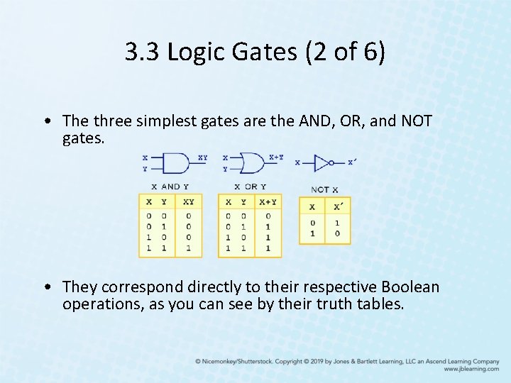 3. 3 Logic Gates (2 of 6) • The three simplest gates are the 3. 3 Logic Gates (2 of 6) • The three simplest gates are the