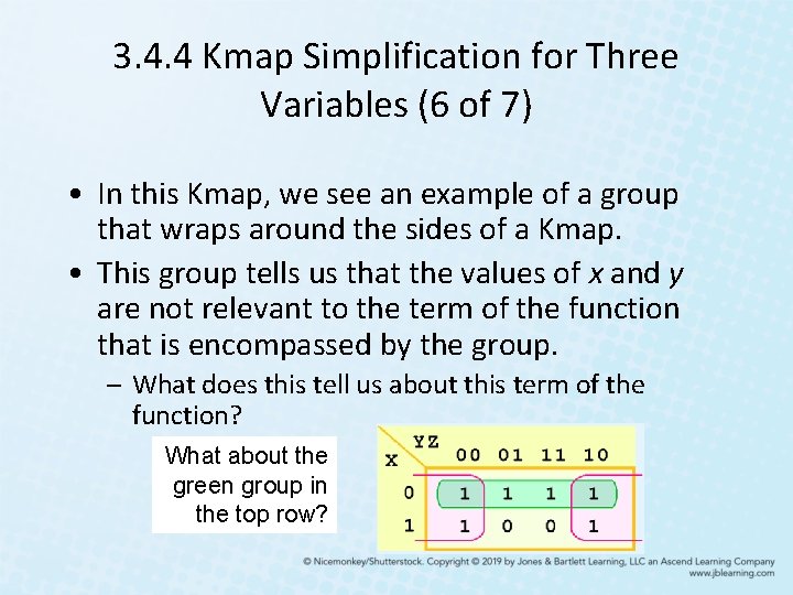 3. 4. 4 Kmap Simplification for Three Variables (6 of 7) • In this 3. 4. 4 Kmap Simplification for Three Variables (6 of 7) • In this