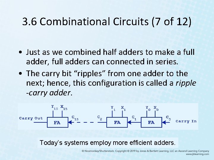 3. 6 Combinational Circuits (7 of 12) • Just as we combined half adders 3. 6 Combinational Circuits (7 of 12) • Just as we combined half adders