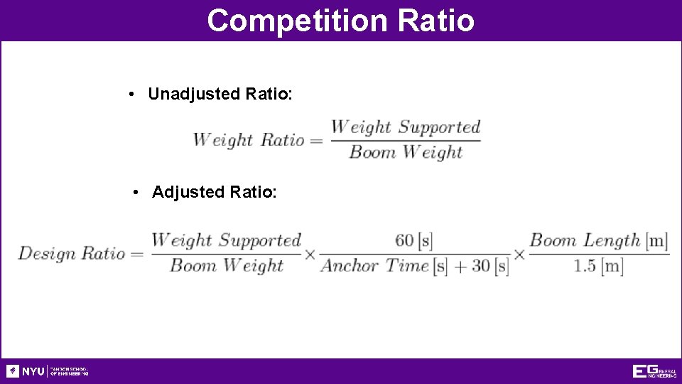 Competition Ratio • Unadjusted Ratio: • Adjusted Ratio: 