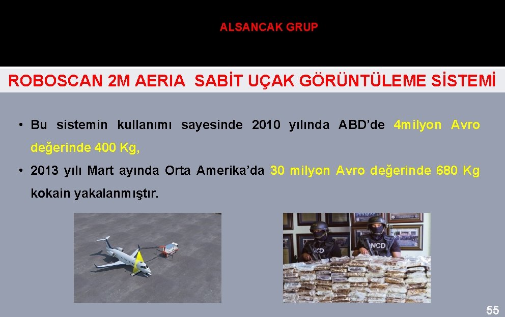 ALSANCAK GRUP ROBOSCAN 2 M AERIA SABİT UÇAK GÖRÜNTÜLEME SİSTEMİ • Bu sistemin kullanımı