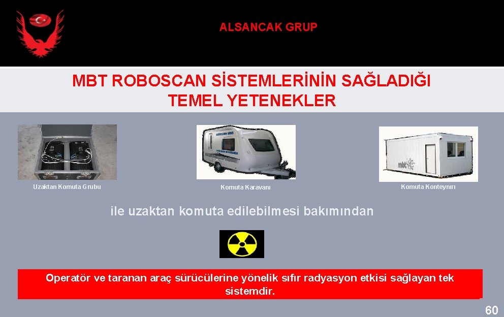 ALSANCAK GRUP MBT ROBOSCAN SİSTEMLERİNİN SAĞLADIĞI TEMEL YETENEKLER Uzaktan Komuta Grubu Komuta Karavanı Komuta