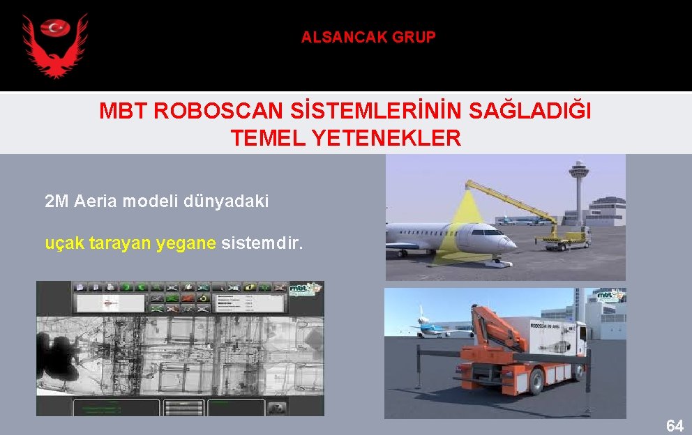 ALSANCAK GRUP MBT ROBOSCAN SİSTEMLERİNİN SAĞLADIĞI TEMEL YETENEKLER 2 M Aeria modeli dünyadaki uçak