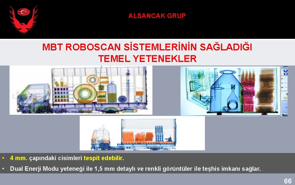 ALSANCAK GRUP MBT ROBOSCAN SİSTEMLERİNİN SAĞLADIĞI TEMEL YETENEKLER • 4 mm. çapındaki cisimleri tespit