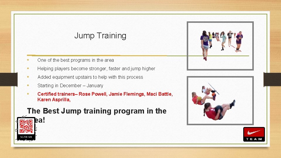 Jump Training • One of the best programs in the area • Helping players