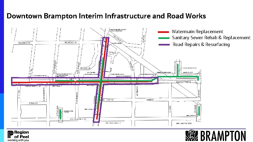 Downtown Brampton Interim Infrastructure and Road Works Watermain Replacement Sanitary Sewer Rehab & Replacement