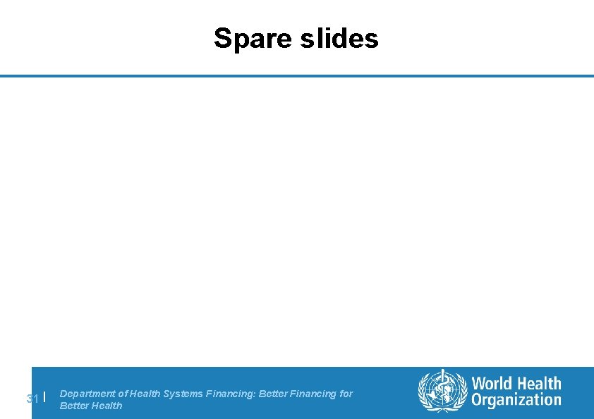 Spare slides 31 | Department of Health Systems Financing: Better Financing for Better Health