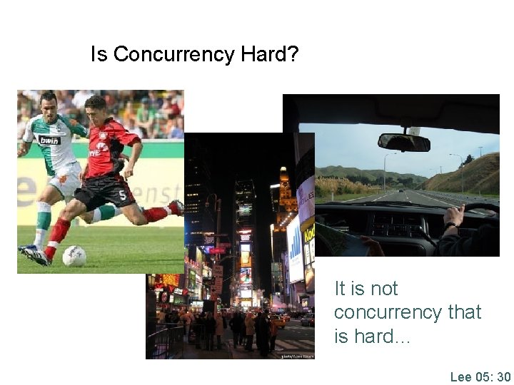 Is Concurrency Hard? It is not concurrency that is hard… Lee 05: 30 Is Concurrency Hard? It is not concurrency that is hard… Lee 05: 30