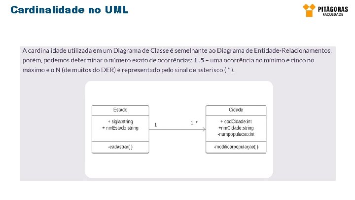 Cardinalidade no UML 