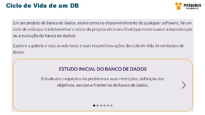 Ciclo de Vida de um DB 