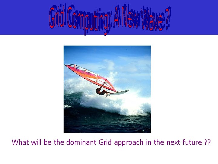 What will be the dominant Grid approach in the next future ? ? 