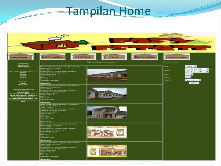 Tampilan Home Tampilan Home