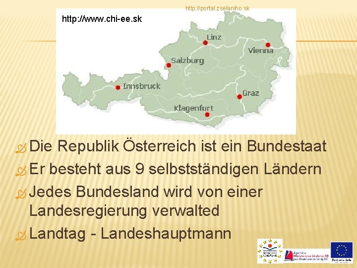 http: //portal. zselaniho. sk http: //www. chi-ee. sk Die Republik Österreich ist ein Bundestaat