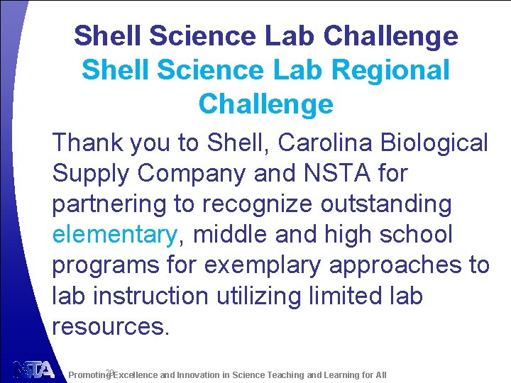 Shell Science Lab Challenge Shell Science Lab Regional