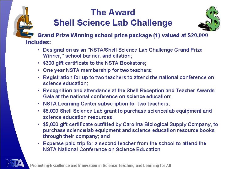 The Award Shell Science Lab Challenge Grand Prize Winning school prize package (1) valued