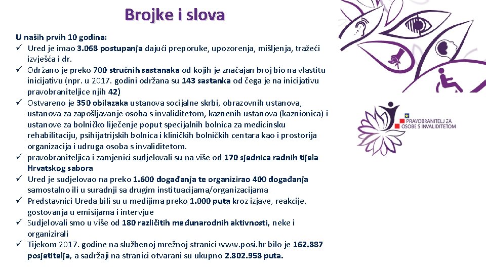 Brojke i slova U naših prvih 10 godina: ü Ured je imao 3. 068