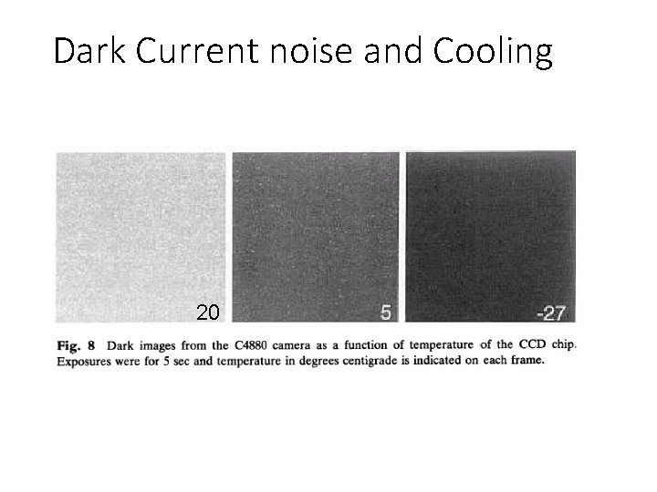 Dark Current noise and Cooling 20 