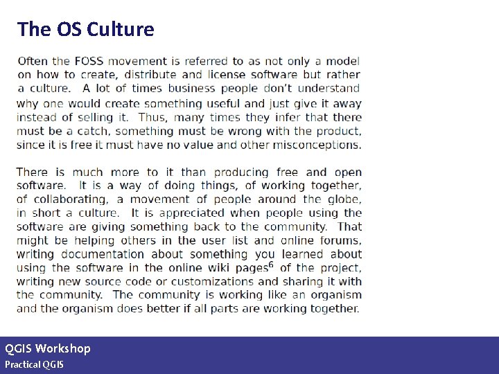 The OS Culture QGIS Workshop Practical QGIS slide 12 of 13 