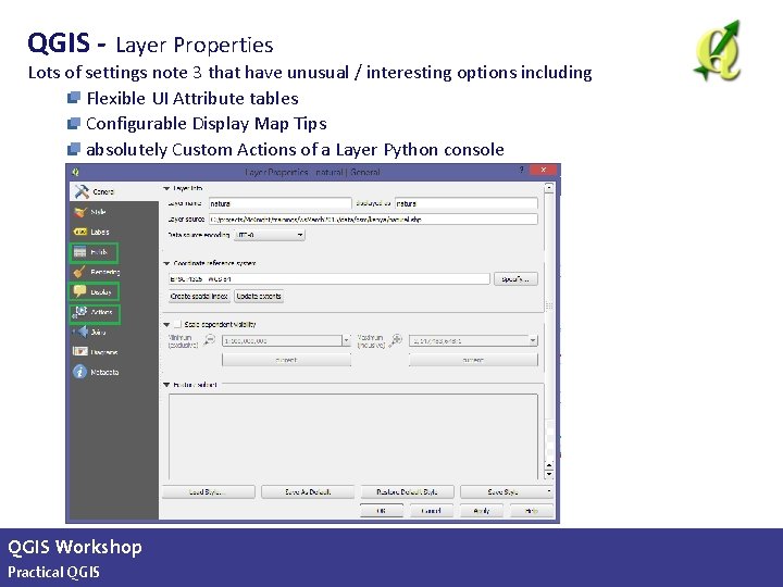QGIS - Layer Properties Lots of settings note 3 that have unusual / interesting