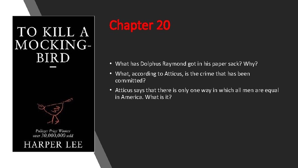 Chapter 20 • What has Dolphus Raymond got in his paper sack? Why? •