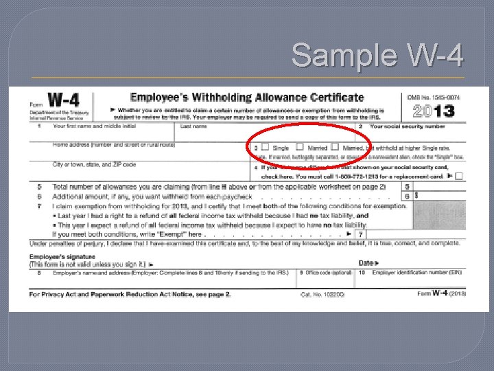 Sample W-4 