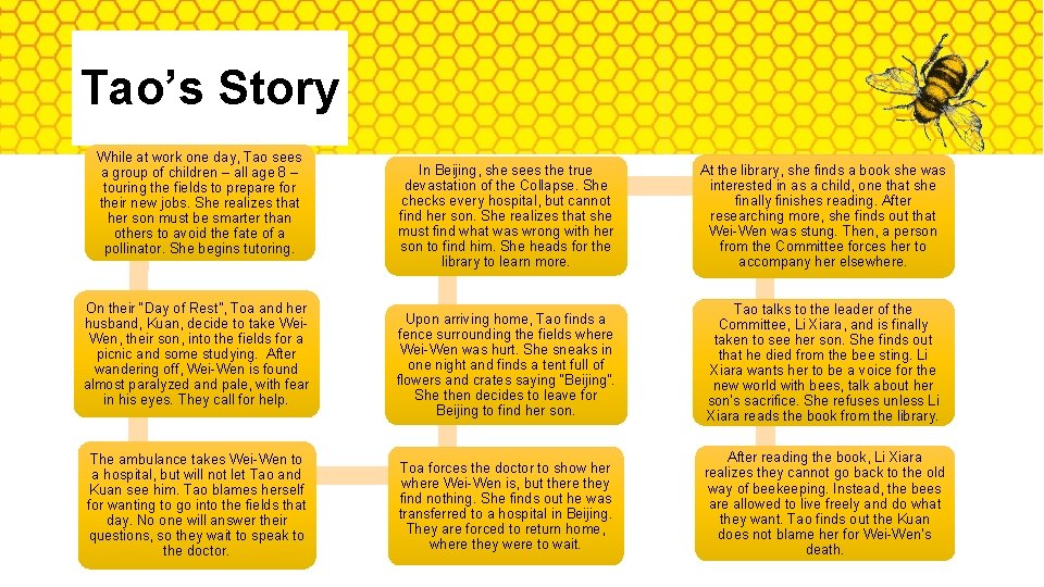 Tao’s Story While at work one day, Tao sees a group of children –