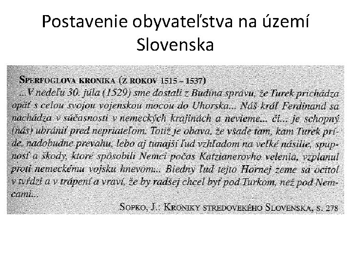 Postavenie obyvateľstva na území Slovenska 