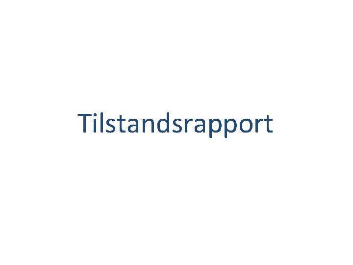 Tilstandsrapport 