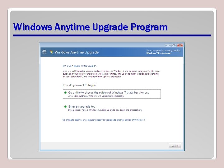 Windows Anytime Upgrade Program 