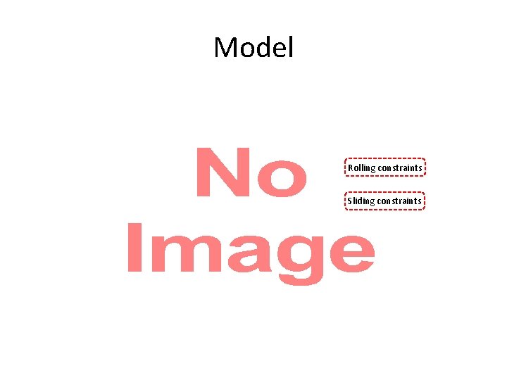Model • Rolling constraints Sliding constraints 