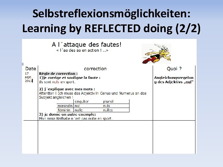 Selbstreflexionsmöglichkeiten: Learning by REFLECTED doing (2/2) 