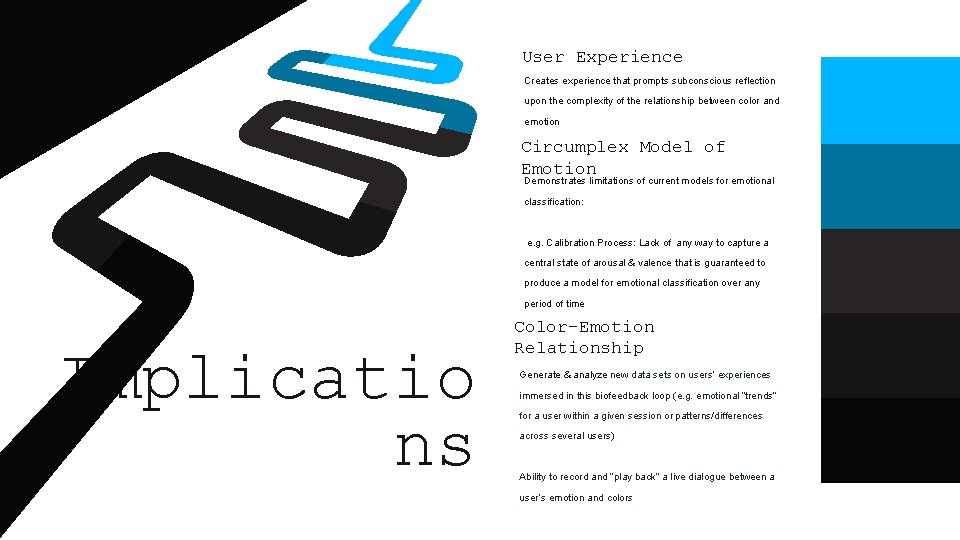 User Experience Creates experience that prompts subconscious reflection upon the complexity of the relationship
