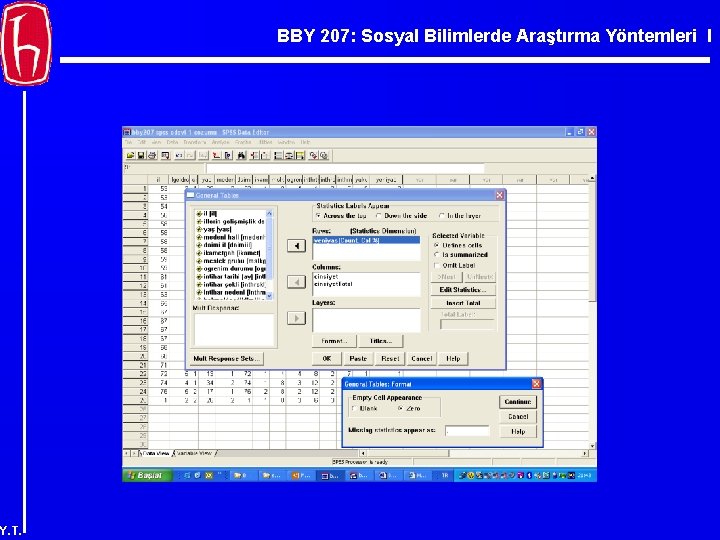 BBY 207: Sosyal Bilimlerde Araştırma Yöntemleri I Y. T. 