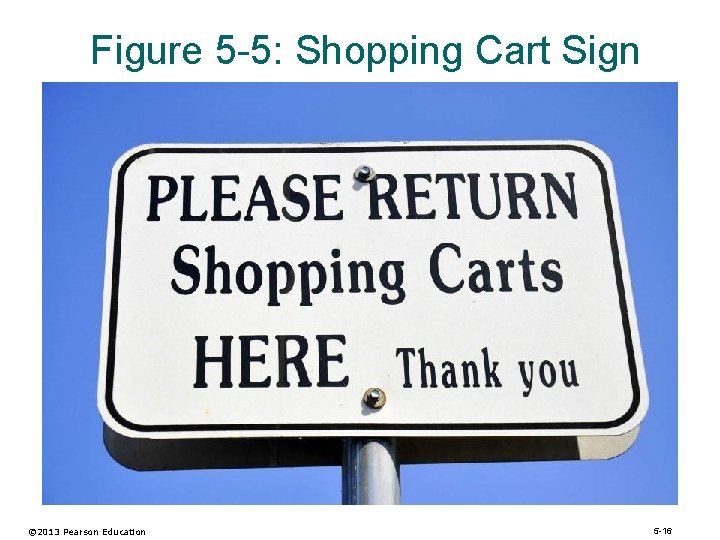 Figure 5 -5: Shopping Cart Sign © 2013 Pearson Education 5 -16 